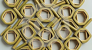 Interlocking hexagonal shapes create a geometric