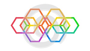 Interlocking Hexagons Abstract Geometric Pattern, vector design Generative AI