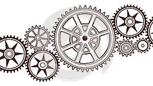 Interlocking Industrial Gears & Cogs Vector Graphic Element, vector design Generative AI