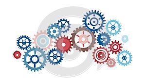 Interlocking Industrial Gears: Complex Mechanical System and Progress, vector design Generative AI