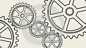 Interlocking industrial gears, symbolizing engineering, teamwork, and mechanical precision, vector design Generative AI