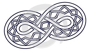 Interlocking Infinity Knot Vector Symbol, vector design Generative AI