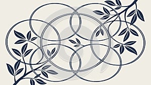 Interlocking Leaves Circular Pattern Design, vector design Generative AI