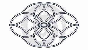 Interlocking linear geometric pattern, modern abstract, vector design Generative AI