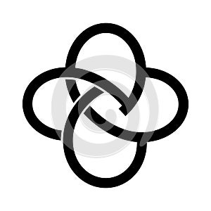 Interlocking loops forming a harmonious design in minimal style vector art