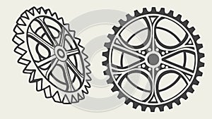 Interlocking Mechanical Gears, Engineering & Precision Symbol, vector design Generative AI