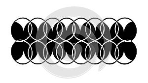 Interlocking oval chain pattern, abstract geometric design, vector design Generative AI