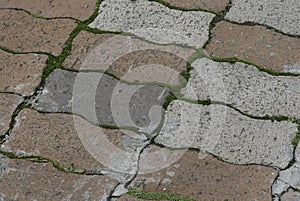 Interlocking paving stone driveway from above