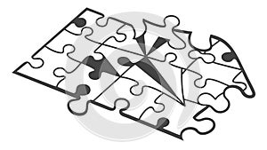 Interlocking Puzzle Pieces: Abstract Connection & Solution, vector design Generative AI