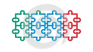 Interlocking Puzzle Pieces Border. Abstract Connectivity, vector design Generative AI