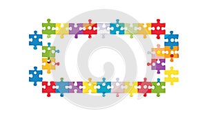 Interlocking Puzzle Pieces Border: Collaborative Design, vector design Generative AI