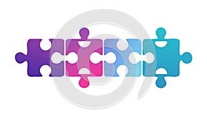 Interlocking Puzzle Pieces Border, Teamwork Collaboration Vector Graphic, vector design Generative AI