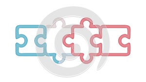 Interlocking Puzzle Pieces Icon for Teamwork Solutions, vector design Generative AI