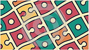 Interlocking Puzzle Pieces Pattern, Abstract Colorful Background, vector design Generative AI