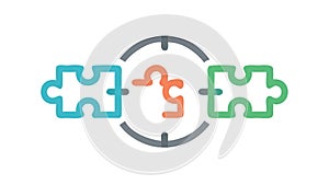 Interlocking Puzzle Pieces Solution, Teamwork and Problem Solving, vector design Generative AI