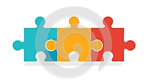 Interlocking Puzzle Pieces, Symbolizing Solutions and Teamwork, vector design Generative AI