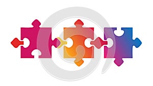 Interlocking Puzzle Pieces Teamwork Concept Vector, vector design Generative AI