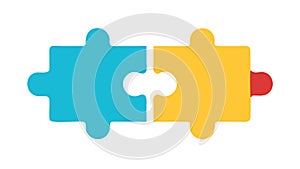 Interlocking Puzzle Pieces for Teamwork and Solutions, vector design Generative AI