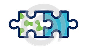 Interlocking Puzzle Pieces Vector Teamwork Concept, vector design Generative AI