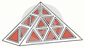 Interlocking pyramid geometric pattern, abstract art. vector design Generative AI