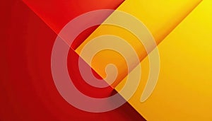 Interlocking red and yellow triangles, sharp angles , dynamic, lines