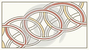 Interlocking Ring Pattern, Abstract Geometric Background, vector design Generative AI