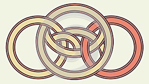 Interlocking Rings Abstract Art Design, vector design Generative AI
