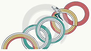 Interlocking Rings, Abstract Connection Unity Design, vector design Generative AI