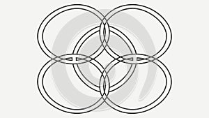 Interlocking Rings Abstract Outline Design, vector design Generative AI