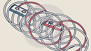 Interlocking Rings Abstract Pattern Connect, vector design Generative AI