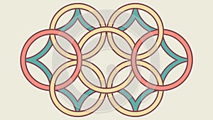 Interlocking Rings Geometric Pattern, Symbol of Connection and Unity, vector design Generative AI