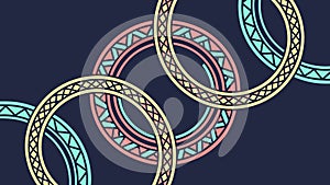 Interlocking Rings Geometric Vector Graphic, vector design Generative AI
