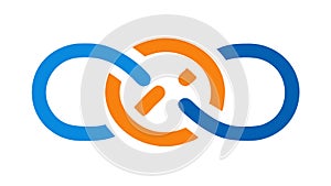 Interlocking Rings Icon for Connection and Unity, vector design Generative AI