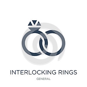 interlocking rings icon in trendy design style. interlocking rings icon isolated on white background. interlocking rings vector