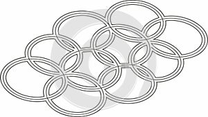 Interlocking Rings Pattern, Abstract Connectivity and Unity, vector design Generative AI