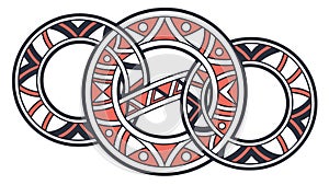 Interlocking Rings Pattern, Abstract Geometric Design Element, vector design Generative AI