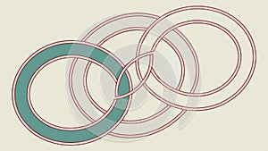 Interlocking Rings Pattern, Abstract Geometric Design, vector design Generative AI