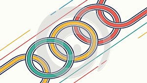 Interlocking Rings Pattern, Connection and Unity, vector design Generative AI