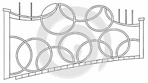 Interlocking Rings Pattern for Modern Design, vector design Generative AI