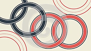 Interlocking Rings Simple Abstract Design, vector design Generative AI