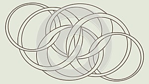 Interlocking rings, symbolizing unity and connection, vector design Generative AI