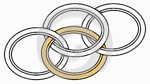Interlocking Rings Symbolizing Unity Vector Illustration, vector design Generative AI