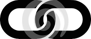 Black Chain Link Connection Icon