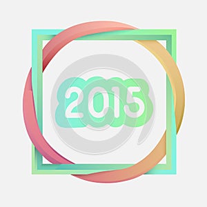 Interlocking square and circle with 2015
