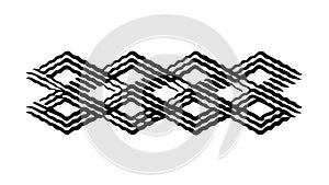 Interlocking Square Pattern: Abstract Geometric Black White Design, vector design Generative AI