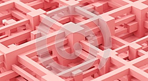 Pink Abstract Maze Background