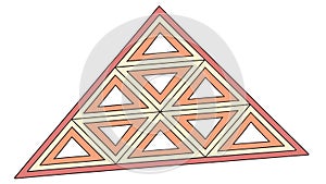 Interlocking Triangles Geometric Pattern, Stability & Growth, vector design Generative AI