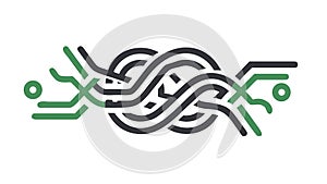 Interlocking Weave Knot Pattern Abstract Vector, vector design Generative AI