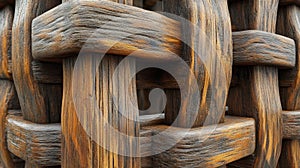 Interlocking Wooden Weave Pattern