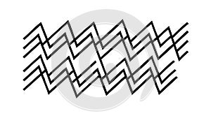Interlocking Zigzag Geometric Pattern Black and White, vector design Generative AI